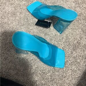 Forever 21 Blue Transparent Heels